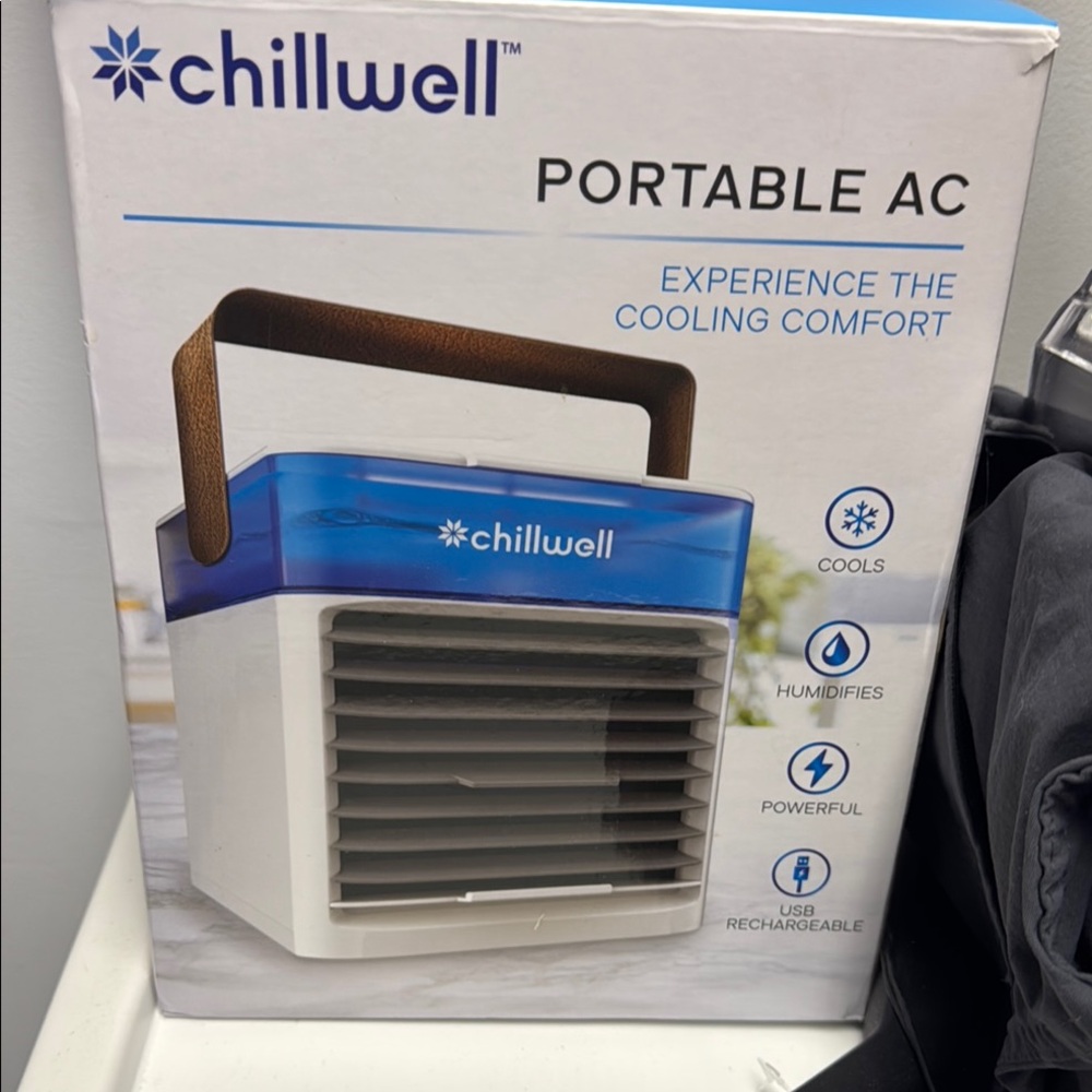 Blue and White Compact Cooling Unit